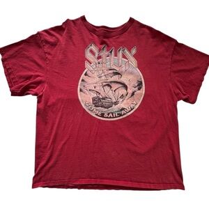 STYX 2014 North American Tour Come Sail Away Red Rock Band T-shirt Size XL